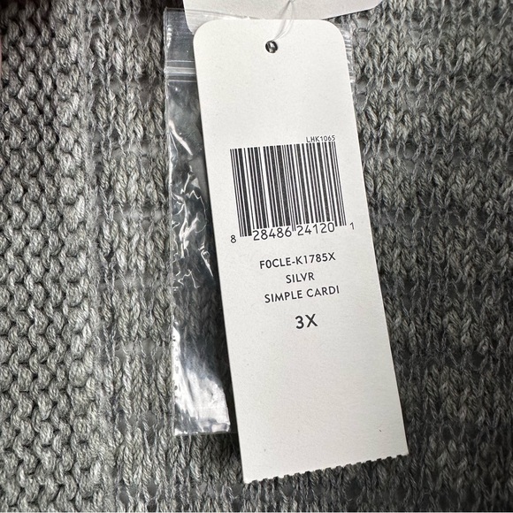 Eileen Fisher Open Front Gray Cotton Cardigan Sz 3X - Picture 6 of 11
